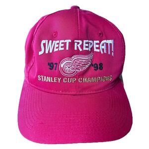 Vintage 1997 1998 Detroit Redwing Snapback Sweet Repeat Stanley Cup Champions